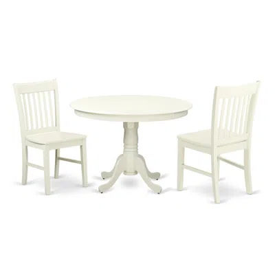 East West Furniture Dining Room Set Linen White, Hlno3-lwh-w In Blue