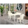 East West Furniture Dining Room Set Linen White, Mzab3-lwh-02 In White