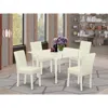 East West Furniture Dining Room Set Linen White, Mzab5-lwh-64 In White