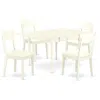 East West Furniture Dining Room Set Linen White, Mzad5-lwh-lc