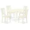 East West Furniture Dining Room Set Linen White, Mzav5-lwh-w