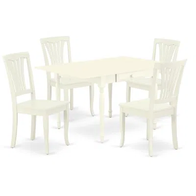 East West Furniture Dining Room Set Linen White, Mzav5-lwh-w In Gray