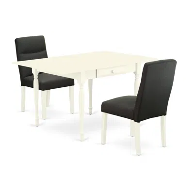 East West Furniture Dining Room Set Linen White, Mzbe3-lwh-20
