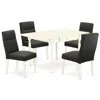 East West Furniture Dining Room Set Linen White, Mzbe5-lwh-20