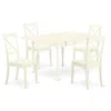 East West Furniture Dining Room Set Linen White, Mzbo5-lwh-w