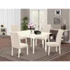East West Furniture Dining Room Set Linen White, Mzbr5-lwh-02 In White