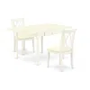 East West Furniture Dining Room Set Linen White, Mzcl3-lwh-c