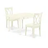 East West Furniture Dining Room Set Linen White, Mzcl3-lwh-w