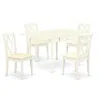 East West Furniture Dining Room Set Linen White, Mzcl5-lwh-c