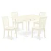 East West Furniture Dining Room Set Linen White, Mzda5-lwh-c