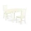East West Furniture Dining Room Set Linen White, Mzdo3-lwh-w