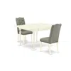 East West Furniture Dining Room Set Linen White, Nddr3-lwh-07
