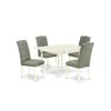 East West Furniture Dining Room Set Linen White, Mzel5-lwh-07