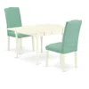 East West Furniture Dining Room Set Linen White, Mzen3-lwh-57