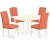 East West Furniture Dining Room Set Linen White, Mzen5-lwh-78
