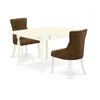 East West Furniture Dining Room Set Linen White, Mzfr3-lwh-18