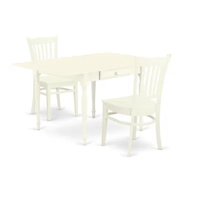 East West Furniture Dining Room Set Linen White, Mzgr3-lwh-w In Burgundy