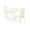 East West Furniture Dining Room Set Linen White, Mzip3-lwh-c