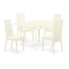 East West Furniture Dining Room Set Linen White, Mzip5-lwh-c