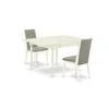 East West Furniture Dining Room Set Linen White, Mzla3-lwh-06