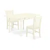 East West Furniture Dining Room Set Linen White, Mzno3-lwh-w