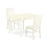 East West Furniture Dining Room Set Linen White, Mzwe3-lwh-w