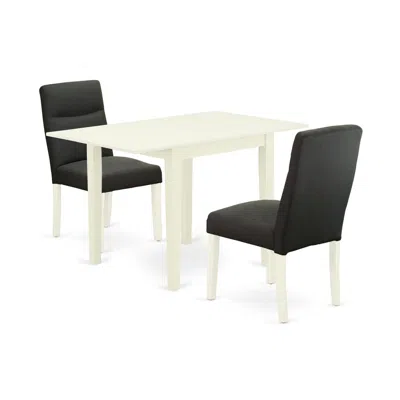 East West Furniture Dining Room Set Linen White, Ndbe3-lwh-20 In Black