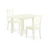 East West Furniture Dining Room Set Linen White, Ndbo3-lwh-w