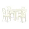 East West Furniture Dining Room Set Linen White, Ndbo5-lwh-lc