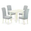 East West Furniture Dining Room Set Linen White, Ndce5-lwh-15 In Gray