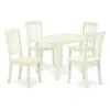 East West Furniture Dining Room Set Linen White, Ndda5-lwh-w