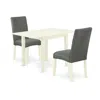 East West Furniture Dining Room Set Linen White, Nddr3-lwh-07