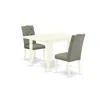 East West Furniture Dining Room Set Linen White, Ndel3-lwh-07