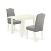 East West Furniture Dining Room Set Linen White, Nden3-lwh-06 In Gray