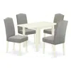 East West Furniture Dining Room Set Linen White, Nden5-lwh-06 In Gray