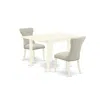 East West Furniture Dining Room Set Linen White, Ndga3-lwh-35