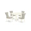 East West Furniture Dining Room Set Linen White, Ndga5-lwh-35