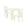 East West Furniture Dining Room Set Linen White, Ndip3-lwh-w