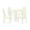 East West Furniture Dining Room Set Linen White, Ndip5-lwh-w