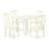 East West Furniture Dining Room Set Linen White, Ndke5-lwh-w