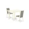 East West Furniture Dining Room Set Linen White, Ndla3-lwh-06