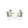 East West Furniture Dining Room Set Linen White, Ndla5-lwh-06
