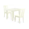 East West Furniture Dining Room Set Linen White, Ndlg3-lwh-w