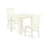 East West Furniture Dining Room Set Linen White, Ndwe3-lwh-w