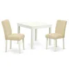 East West Furniture Dining Room Set Linen White, Oxab3-lwh-02