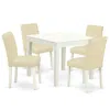 East West Furniture Dining Room Set Linen White, Oxab5-lwh-64