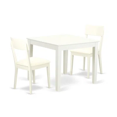 East West Furniture Dining Room Set Linen White, Oxad3-lwh-lc In Blue