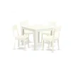 East West Furniture Dining Room Set Linen White, Oxad5-lwh-lc