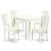 East West Furniture Dining Room Set Linen White, Oxav5-lwh-w