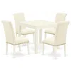 East West Furniture Dining Room Set Linen White, Oxbr5-lwh-02